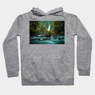 Tropic Waterfall on a Rocky River in Rain Forest Hoodie